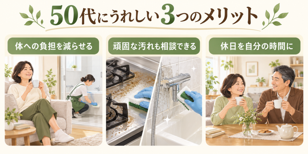 ハウスクリーニングを利用する50代の3つのメリット