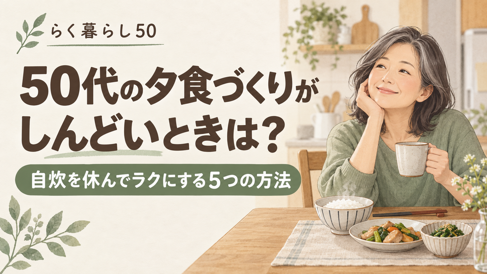 50代の夕食づくりをラクにする5つの方法のイメージ