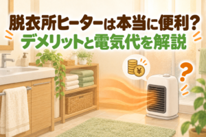 脱衣所ヒーターのデメリットと電気代を解説する記事のアイキャッチ