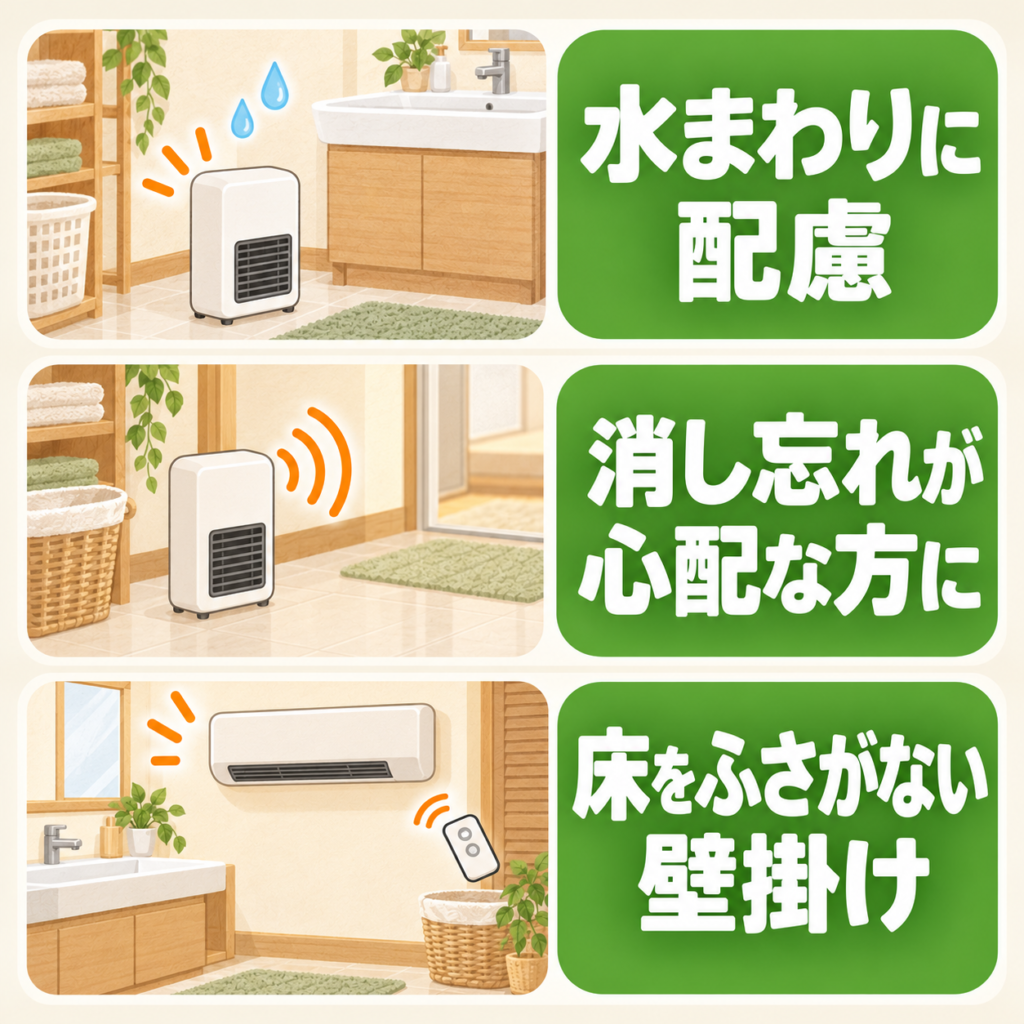 パナソニック DS-FAN1200・山善 YKDSF-VE122・山善 DFX-RK122 の特徴を並べた比較図