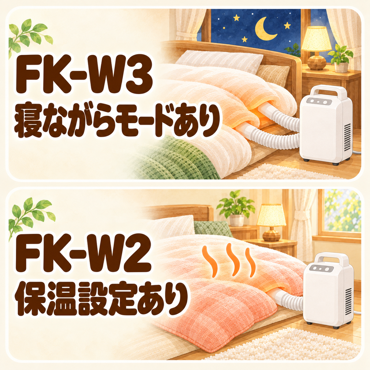 FK-W3とFK-W2の違いをまとめた図