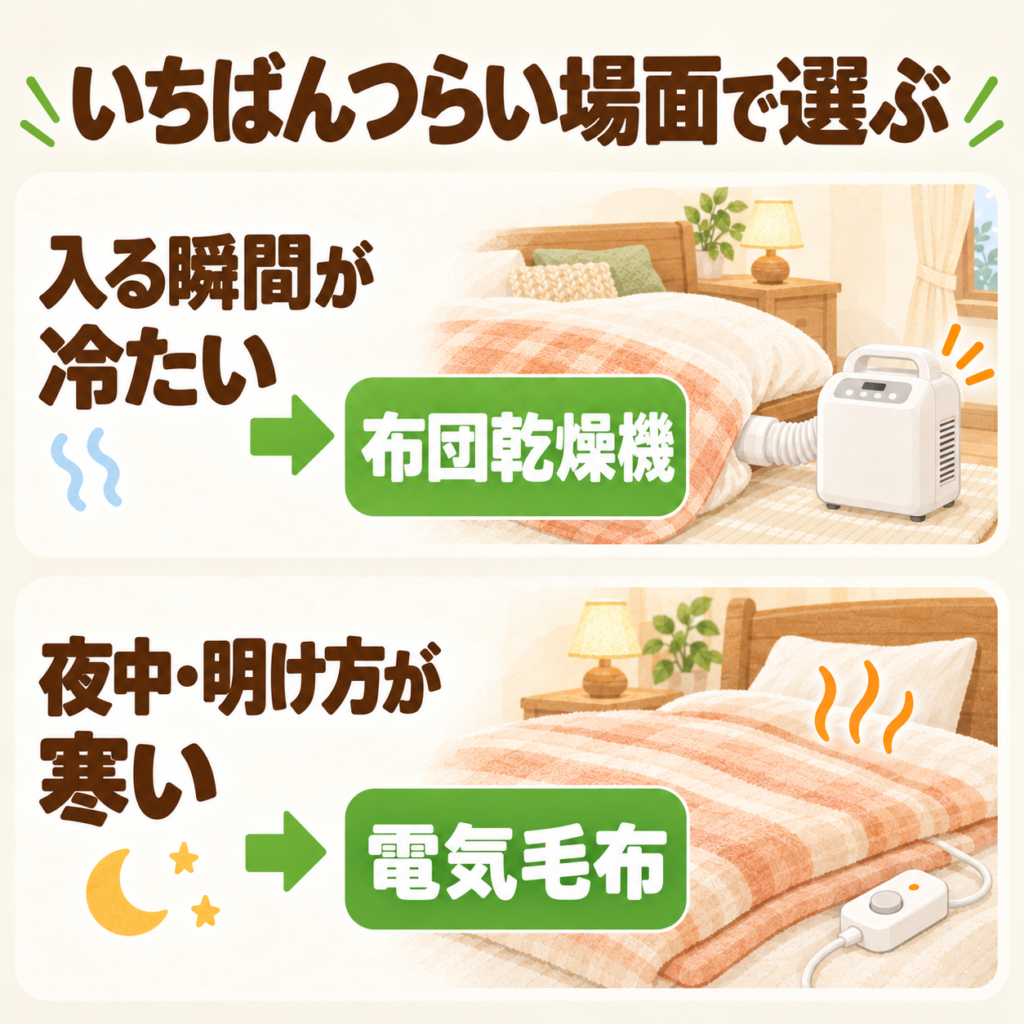いちばんつらい場面から選ぶ方法をまとめた図