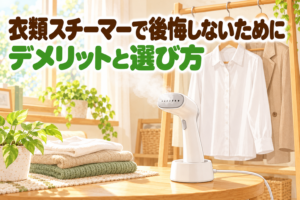 衣類スチーマーで後悔しないためのデメリットと選び方を紹介する記事のアイキャッチ