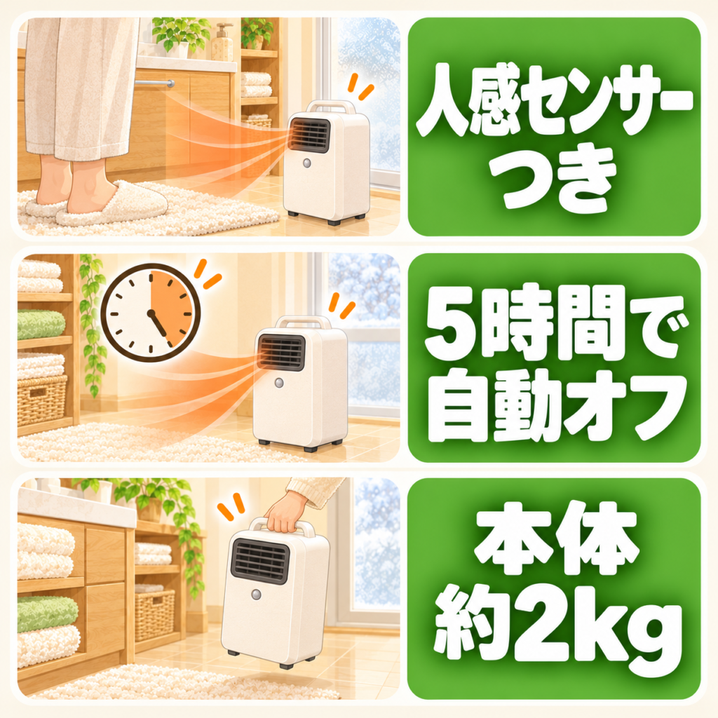 YKDSF-VE122の3つの特長をまとめた図