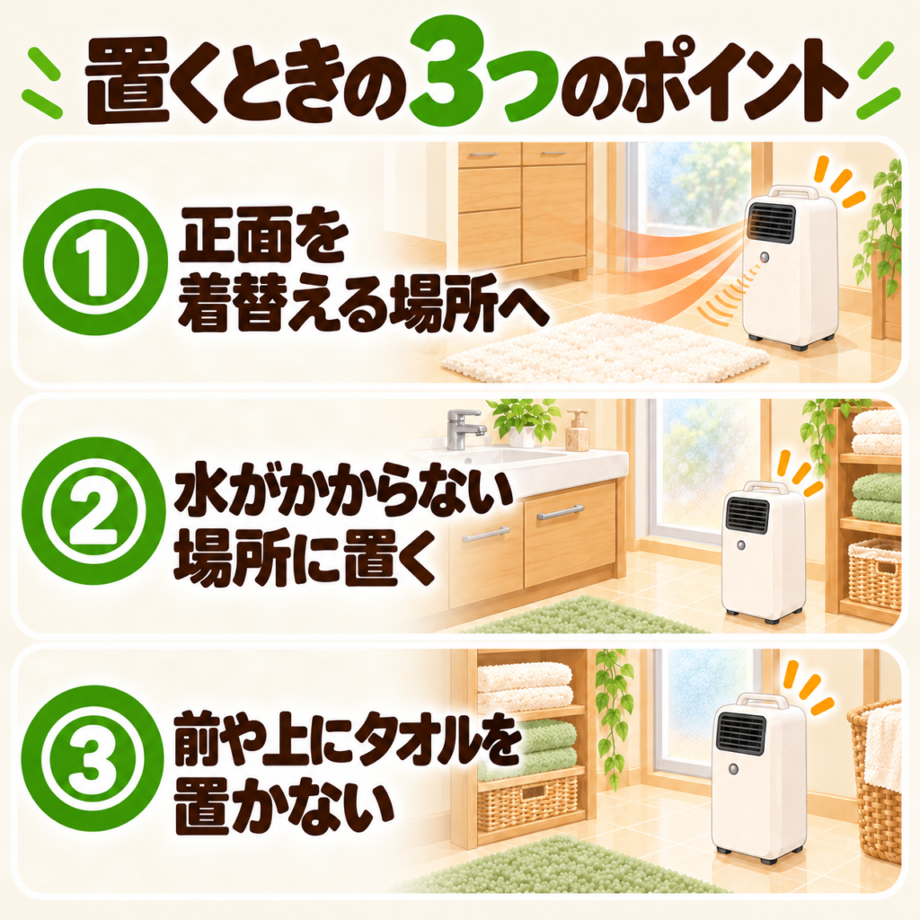 YKDSF-VE122を置くときの3つのポイント